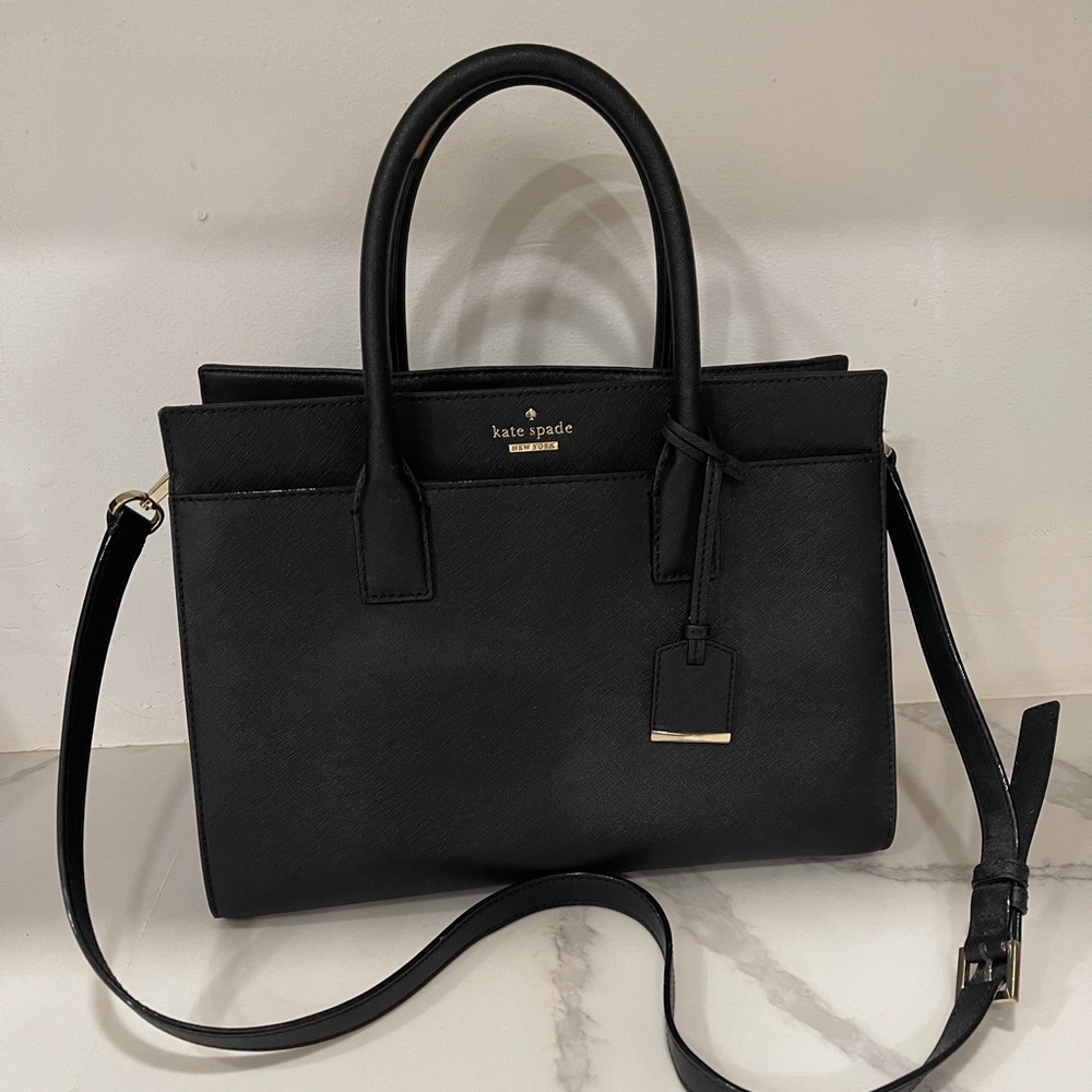 Kate Spade Cameron Street Large Candace satchel - black leather gold hardware
